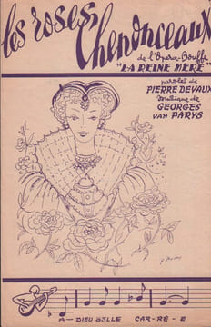 Partition de la chanson : Roses de Chenonceaux (Les) . - Van Parys Georges - Devaux Pierre