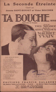 Partition de la chanson : Seconde étreinte Ta bouche