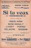 Partition de la chanson : Si tu veux ou redemande me le        . Nibor,Livert,Raoult René,Delsonn Noël,Popino,Nossam - Pearly Fred,Gabaroche Gaston - ...