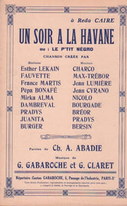 Partition de la chanson : Soir à la Havane (Un) ou Le p'tit négro