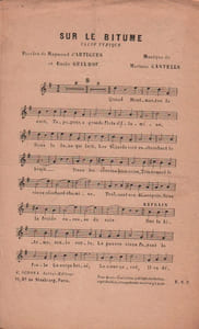 Partition de la chanson : Sur le bitume        