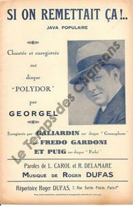 Partition de la chanson : Si on remettait ça ! ...