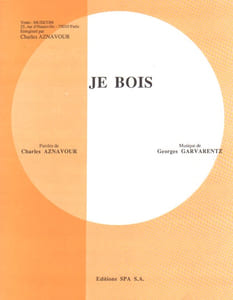 Partition de la chanson : Je bois