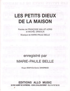Partition de la chanson : Petits Dieux de la maison (Les)
