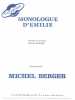Partition de la chanson : Monologue d'Emilie        . Berger Michel - Berger Michel - Berger Michel