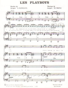 Partition de la chanson : Playboys (Les)