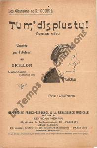 Partition de la chanson : Tu m'dis plus tu ! Grillon