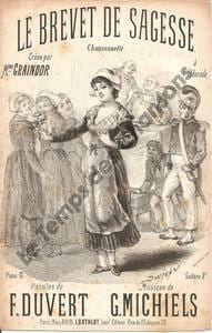 Partition de la chanson : Brevet de sagesse (Le) Adhésif intérieur Chansonnette Eldorado