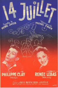Partition de la chanson : Quatorze Juillet
