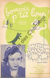 Partition de la chanson : bonsoir p'tit loup !