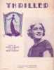 Partition de la chanson : Thrilled Sur la couverture de la partition, photo de l’interprète Ruth Etting       . Etting Ruth - Barris Harry - Greene ...