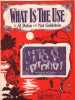 Partition de la chanson : What is the Use Edition originale américaine , partition piano et chant. Photo d'Herb Wiedoeft and His Orchestra Cindella ...