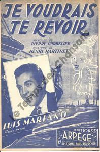 Partition de la chanson : Je voudrais te revoir