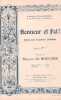 Partition de la chanson : Honneur et foi ! " A Monsieur le Curé de la Madeleine et aux jeunes Gens de l'Association " Hymne pour la jeunesse ...