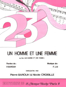 Partition de la chanson : Un homme et une femme Homme et une femme (Un)
