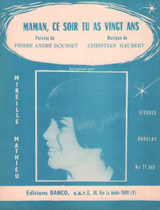 Partition de la chanson : Maman, ce soir tu as vingt ans        