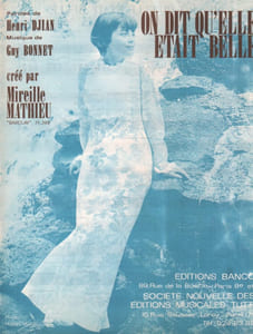 Partition de la chanson : On dit qu'elle était belle