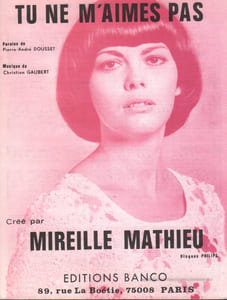 Partition de la chanson : Tu ne m'aimes pas        