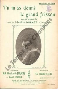 Partition de la chanson : Tu m'as donné le grand frisson Eldorado