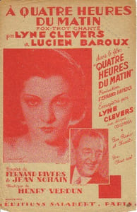 Partition de la chanson : A quatre heures du matin Quatre heures du matin