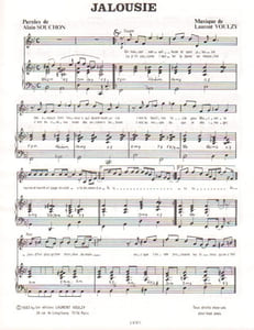Partition de la chanson : Jalousie