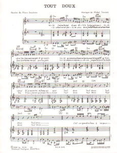 Partition de la chanson : Tout doux
