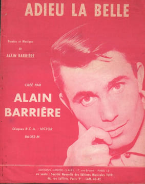 Partition de la chanson : Adieu la belle . Barrière Alain - Barrière Alain - Barrière Alain