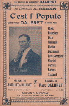 Partition de la chanson : C'est l' Populo " Au camarade A. Rehan " Concert Mayol. Harmant ...