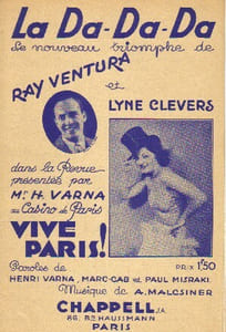 Partition de la chanson : La-Da-Da-Da Vive Paris Casino de Paris