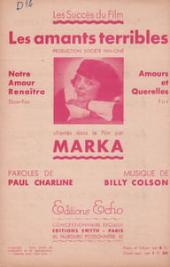 Partition de la chanson : Notre amours renaîtra Amants terribles (Les)