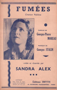 Partition de la chanson : Fumées ... ( Toujours des fumées qui s'envolent ...)       Chanson réaliste 