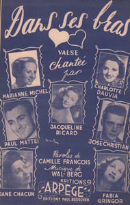 Partition de la chanson : Dans ses bras        