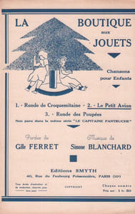 Partition de la chanson : Petit avion (Le)       Chanson enfantine 