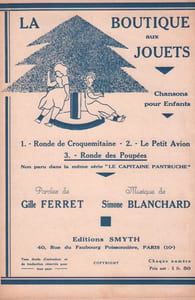 Partition de la chanson : Ronde des Poupées       Chanson enfantine 