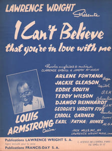 Partition de la chanson : I Can't Believe that you're in love with me