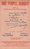 Partition de la chanson : Oh&eacute; ! Peuple, Debout ! Chant du Front Populaire pour la Paix et la Libert&eacute;; vendu au profit de la Maison du Peuple avec en ...
