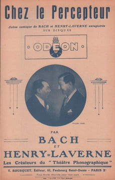 Partition de la chanson : Chez le Percepteur Scène Comique . Bach,laverne Henry - - Laverne Henry,Bach