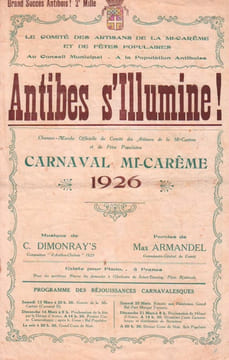 Partition de la chanson : Antibes s'illumine ! Antibes s'illumine ! " Chanson Marche officielle du Comité des Artisans de la Mi-Carême et de Fêtes ...