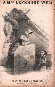 Partition de la chanson : Tout tourne autour du moulin A Mme Lefebure Wely Accompagnement de guitare par Rigot