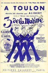 Partition de la chanson : A Toulon Trois de la marine