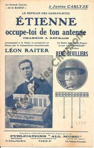 Partition de la chanson : Etienne, occupe-toi de ton antenne . Raiter Léon,Devilliers René - Raiter Léon - Devilliers René