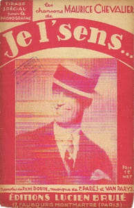 Partition de la chanson : Je l'sens ... Feuillet détaché