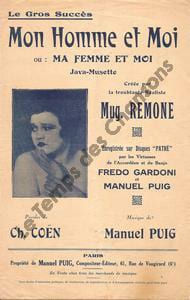 Partition de la chanson : Mon homme et moi Chansonnette