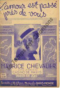 Partition de la chanson : Amour est passé près de vous (L') Paris en joie Casino de Paris