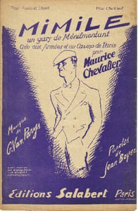 Partition de la chanson : Mimile Un gars de Ménilmontant Casino de Paris