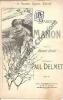 Partition de la chanson : Stances à Manon       Poésie .  - Delmet Paul - Boukay Maurice