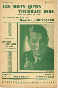 Partition de la chanson : Mots qu'on voudrait dire (Les)