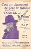 Partition de la chanson : C'est un placement de père de famille      Viscosa (La)  Théâtre du Palais Royal. Tramel - Guttinguer Roger - Rip