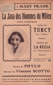 Partition de la chanson : Java des hommes du milieu (La) Cigale (La)
