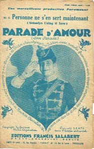 Partition de la chanson : Personne ne s'en sert maintenant Parade d'amour